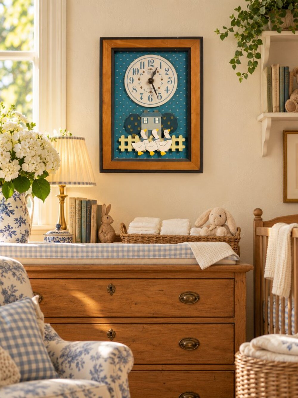 Vintage Elgin Country Goose Wall Clock